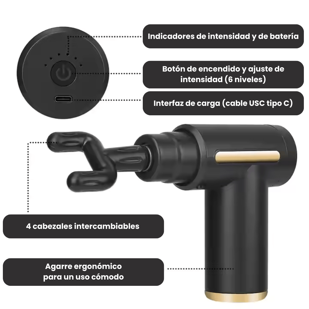 Pistola de Masaje con Percusion Portatil