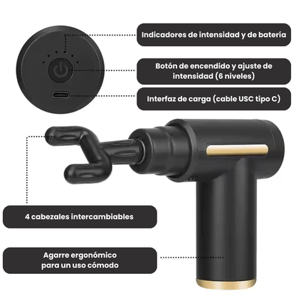 Pistola de Masaje con Percusion Portatil